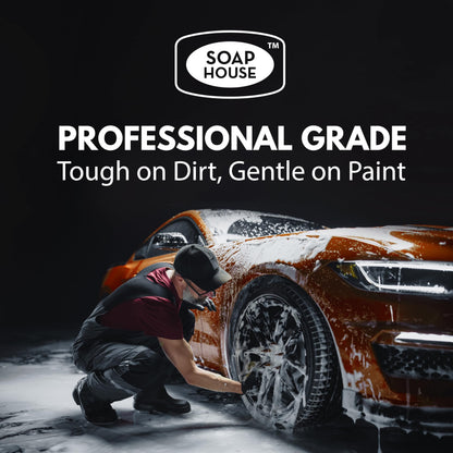 Soap House Deep Clean Car Wash – 1 Gallon (3.78L) – Orange Scent – Concentrated Formula for Tough Dirt & Road Grime – Safe for All Vehicles – Foam Sprayer Compatible