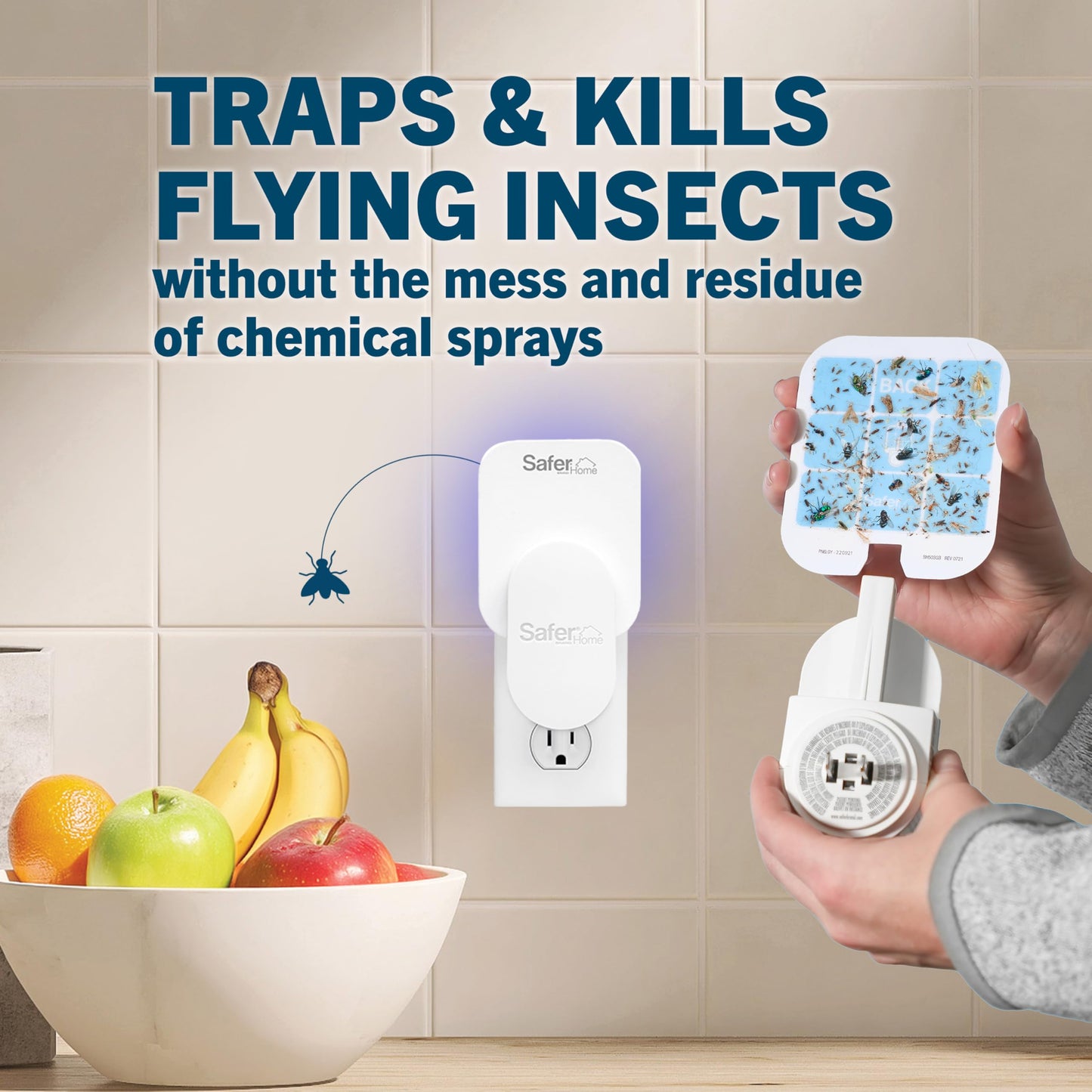 Safer Home SH502 Indoor Plug-in Fly Trap for Flies, Fruit Flies, Moths, Gnats, and Other Flying Insects – 400 Sq Ft of Protection