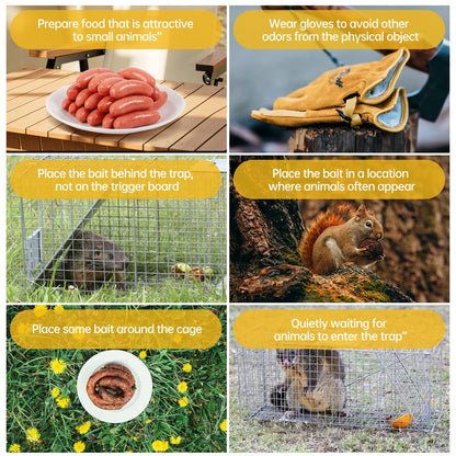 WEIANG Rat Trap Humane Animal Live Cage, Mouse Traps No Kill Live Catch and Release One - Reusable,Mice,Chipmunks,Squirrels,Weasel and More Rodents Mousetrap Trap for Indoor Outdoor Use