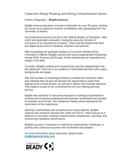 Classroom Ready ALBERTA English Language Arts Reading & Writing Comprehension AB Grade 10 Workbook & Study Guide