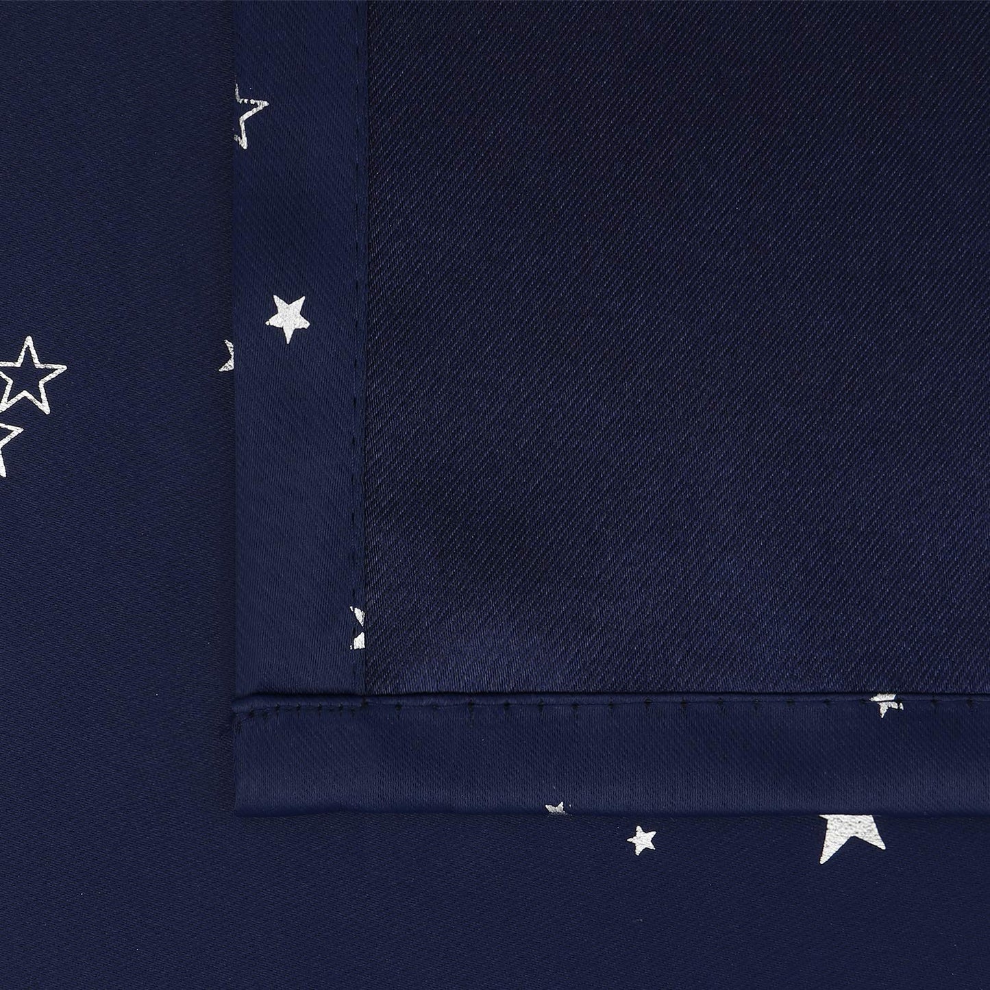 BGment Navy Blue Kids Blackout Curtains 63 Inches Long for Bedroom - Silver Star Printed Thermal Insulated Room Darkening Grommet Curtains for Living Room, 2 Panels, 52 Wide