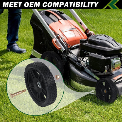CheeMuii 8 Inch Lawn Mower Wheels 2 Pack 8" Push Lawn Mower Wheels with Bolts and Lock Nuts Kit Fit for Most Standard push Lawn Mowers/Generator/Garden Tiller/Handtruck