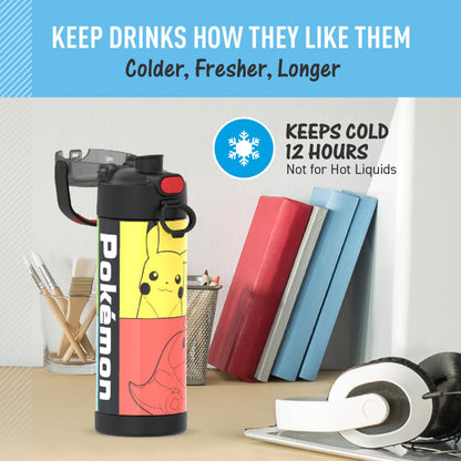 THERMOS FUNTAINER 16 Ounce Stainless Steel Bottle, Pokemon