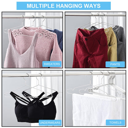 Coat Hangers Clothes 40 Pack Seropy Wire Hangers Heavy Duty Stainless Steel Hangers with Non Slip Grooves, Ultra Thin Metal Hangers Space Saving Clothing Hanger 16.5 Inch