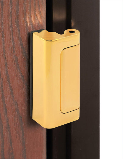 Prime-Line U 11442 Door Reinforcement Lock – Add Extra, High Security to Your Home and Prevent Unauthorized Entry – 3” Stop, Aluminum Construction, Polished Brass (Single Pack)