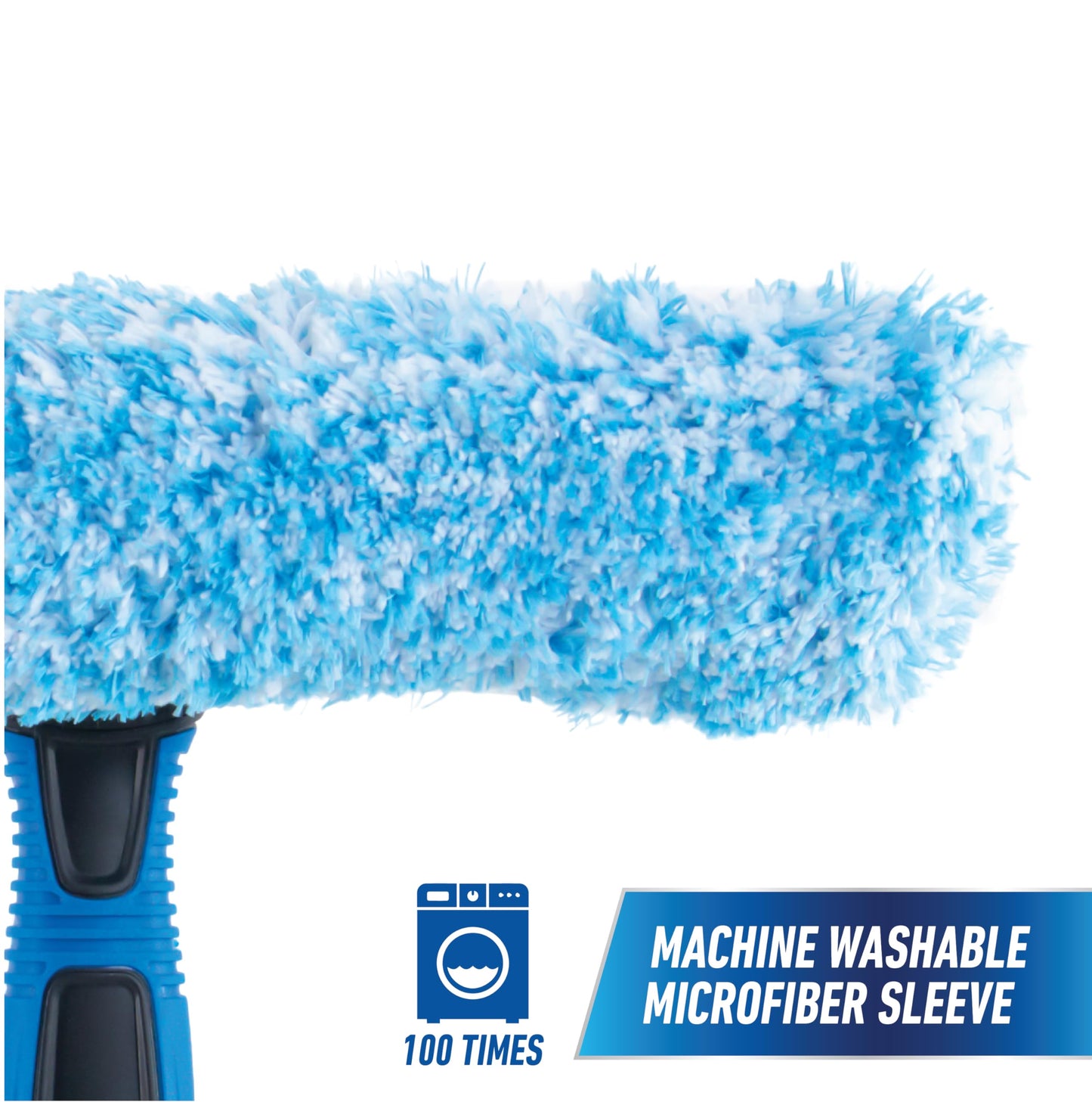 Unger Professional 2-in-1 Squeegee & Scrubber - 10” Window Cleaning Tool – Cleaning Supplies, Squeegee for Window Cleaning, Commercial & Residential Use, Reusable Microfiber Sleeve