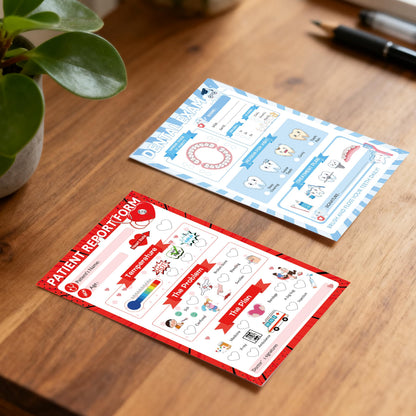 Pretend Play Notepads 6 Pack Playtime Pads Pretend Notebooks Imaginative Restaurant Doctor Police Vet Dentist Role Play Game Notepads for Boys & Girls