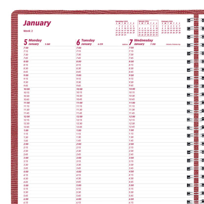 Brownline® 2026 Essential Weekly Planner, Appointment Book, 12 Months, January to December, Twin-Wire Binding, 11" x 8.5", Red (CB950.RED-26)