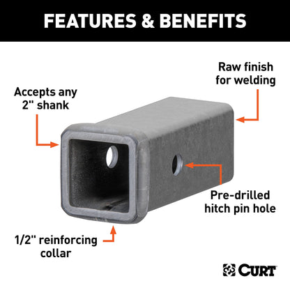 Curt Manufacturing 49060 6 In Receiver Tube 2 In X 2 In Raw Finish