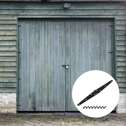 uxcell 4Pcs Strap Hinges, 6 Inch Shed Door Hinges Heavy Duty Gate Hinge Tee Hinge with Screws for Wooden Fences Yard Doors Barn Gate, Black