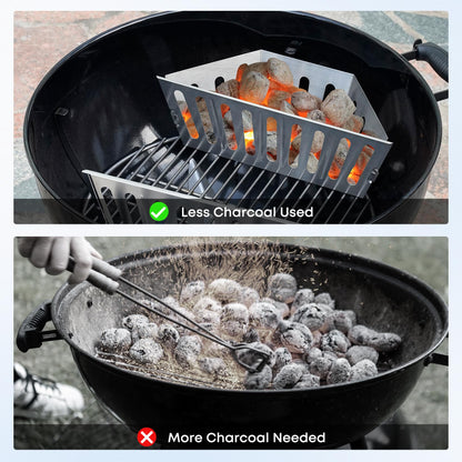 Stanbroil Charcoal Basket Holder for Weber 22" and 26" Charcoal Grills, Heavy Duty Stainless Steel Char-Basket for Briquette, Wood Chips (2 Pack)