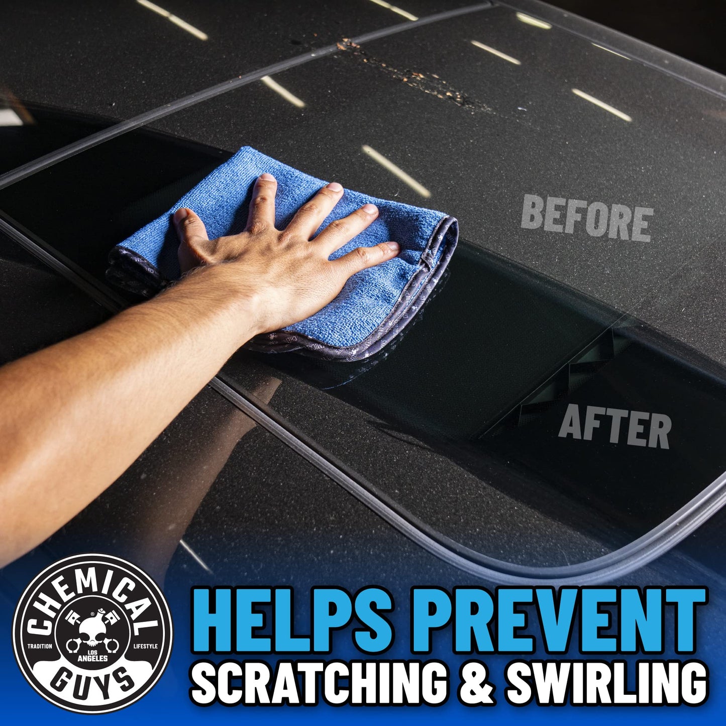 Chemical Guys Professional Grade Premium Microfiber Towels, Blue (16" x 16") (Pack of 3) - Safe for Car Wash, Home Cleaning & Pet Drying Cloths