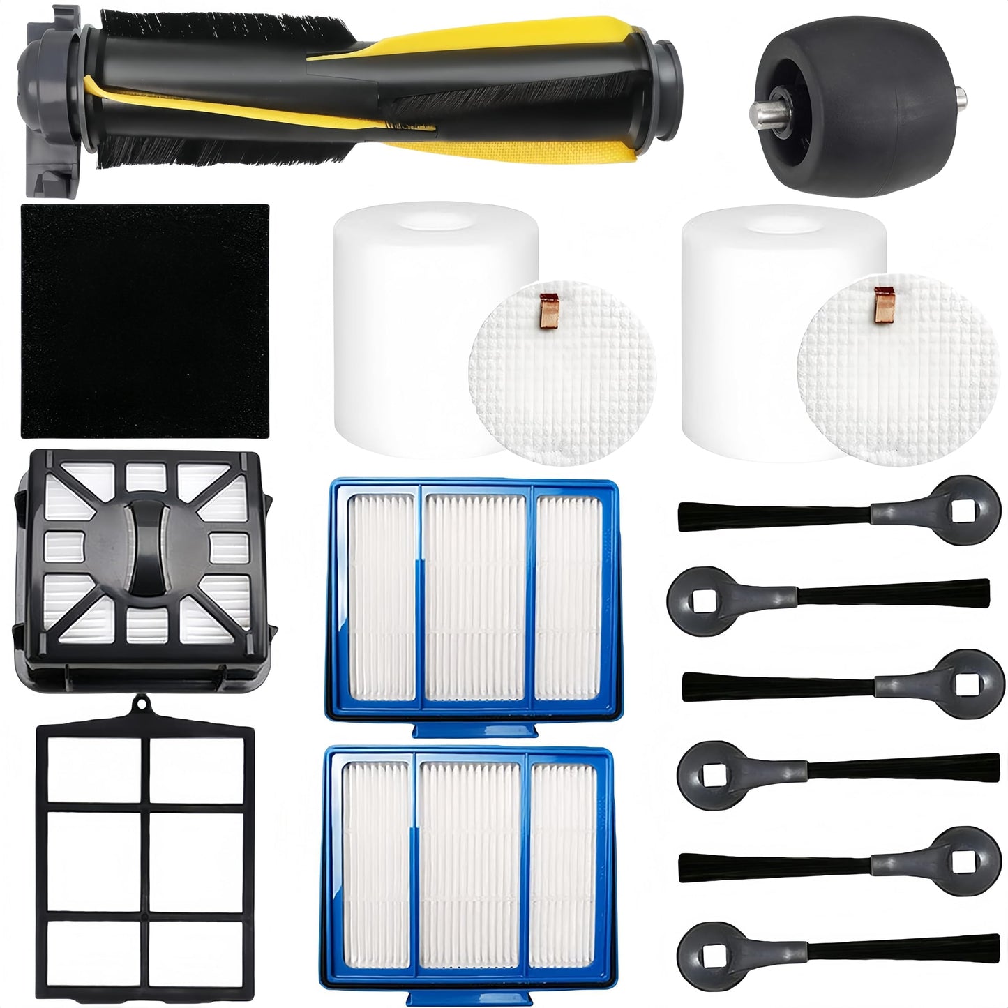 Replacement Parts Accessories for Shark IQ Series R101AE (RV1001AE) R101 (RV1001) RV1001AEC filterAV970 AV993 AV992 Vacuum Cleaners Roller Brush Side Brush HEPA Filters Foam Felt Filter Wheel