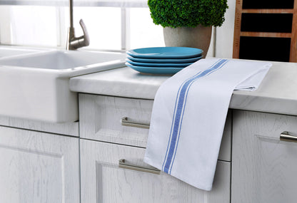 Utopia Towels Kitchen Dish Towels - 100% Cotton Dish Towels - Reusable Cleaning Kitchen Towels - Super Absorbent - Washable Dish Towels - 15 x 25 Inches (12-Pack, Blue)