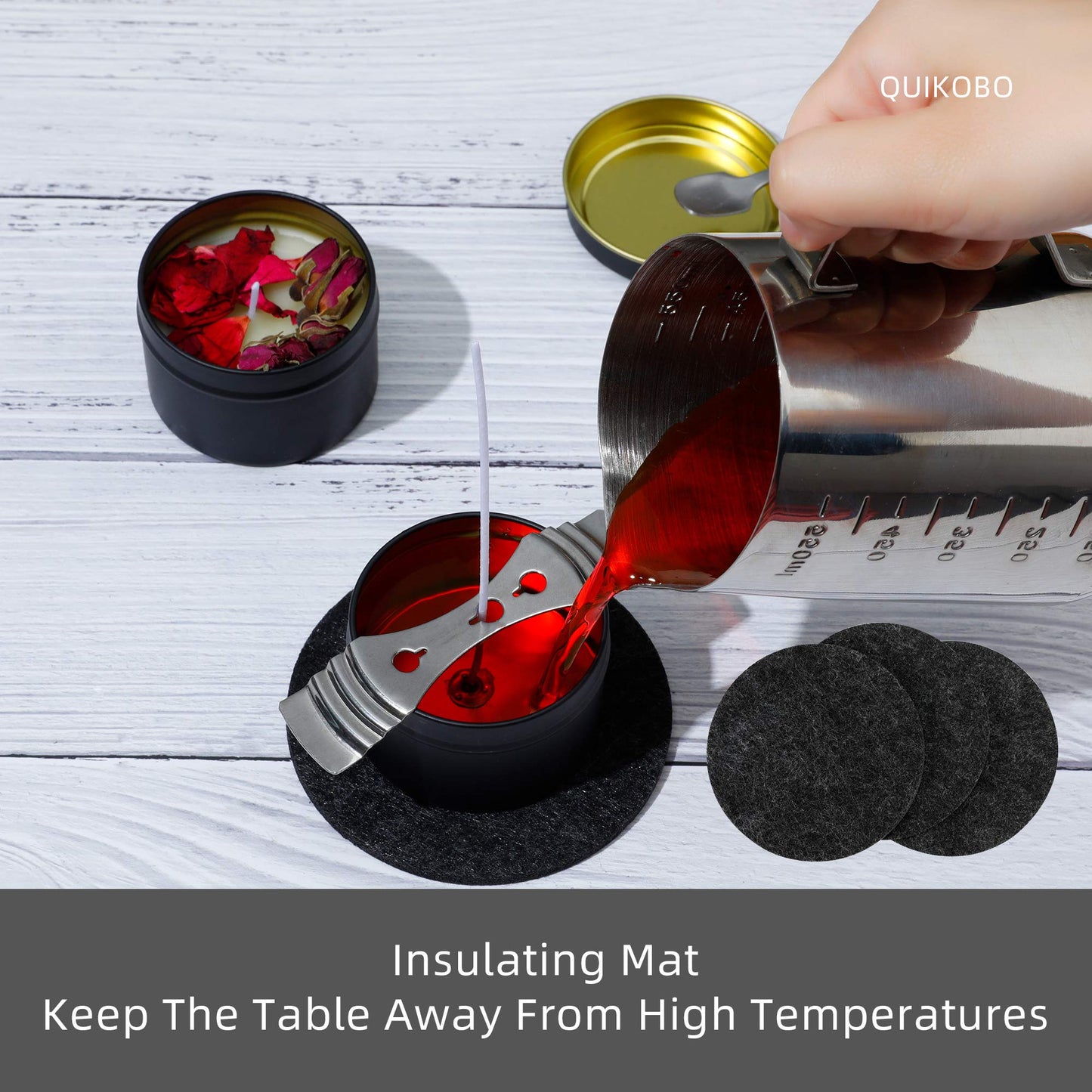 Quikobo Candle Tin 24 Pieces, 4.5oz, 135ml Containers, Candle Jars for Making or DIY (Black & Gold)