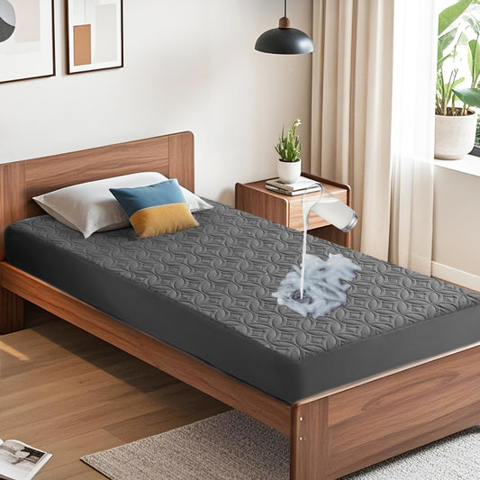BEDLORE Waterproof Mattress Protector, Twin Size Mattress Pad with Deep Pocket 6"-18" Depth, Soft & Breathable Dirt-Proof Single Bed Mattress Cover for Kids Teenager Bedroom, Dorm Room (Gray)