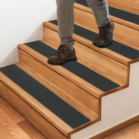CHUANGSEED 12-Pack Non-Slip Stair Traction Tape 4''x30'' Black Anti Slip Tape 80 Grit Outdoor Treads Grip Tape- Waterproof Heavy Duty Anti Skid Strips for Steps,Deck,Staircase (Black, 4" x 30" x 12P)