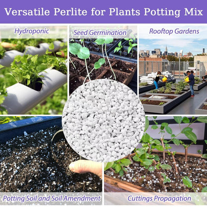 Riare 10 litres Organic Perlite for Plants - Horticultural Perlite Soil Amendment for Plants Potting Mix, Improve Root Growth, Drainage and Ventilation