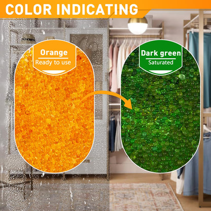 Yeather 2LBS Silica Gel Beads Easy to Reactivate, Large Capacity (Industry Standard 2-4 mm) - Moisture Indicating Desiccant Packs Ideal for 3D Printer, air Compressor, Filament Storage