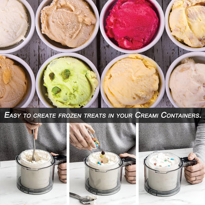 4 Pack Pints and Lids for Ninja Creami NC299AMZ NC300C NC301C CN302CCO Series Ice Cream Makers, BPA-Free & Dishwasher Safe, 16oz SharkNinja Creamy Containers Replacement