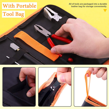 Rustark 3Pcs Premium Glass Running Breaking Pliers and Class Cutter Kit, Heavy Duty Glass Cutting Tool with Rubber Tip, Work Great for Stained Glass, Mosaics, Fusing, Breaking