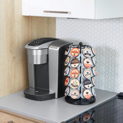Starfrit Coffee Pod Capsule Carousel - Holds up to 35 Keurig K-Cups Pods - Spins 360-Degrees - Lazy Susan Platform - Black