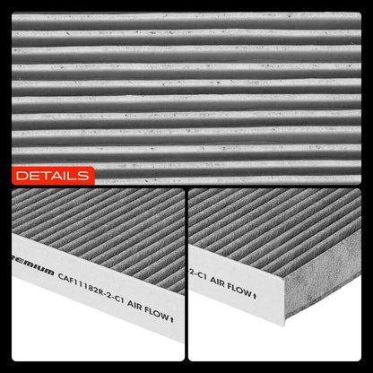 A-Premium 2-PC Cabin Air Filter with Activated Carbon Compatible with Honda CR-V, CRV, Civic, Odyssey, HR-V, HRV,Clarity, CR-Z, Fit, Insight & Acura MDX, RDX, TLX, Integra