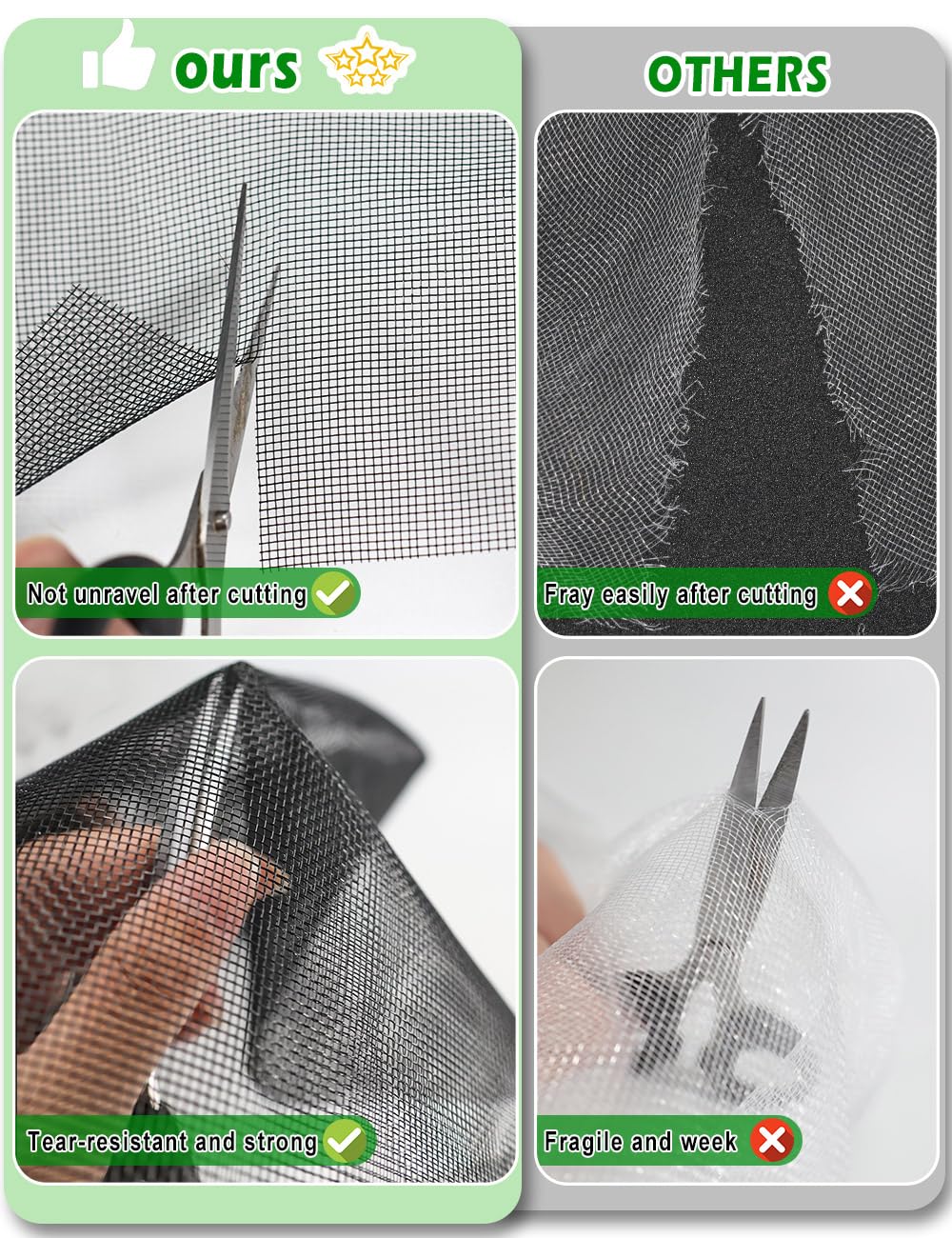 Wohohoho Stronger Garden Insect Mesh Netting, 6.6Ft x 16Ft Nano Black Bird Net Barrier. Mosquito Netting Screen for Patio Balcony Porch Cover, Garden Protection for Vegetables Plants, Shading Rate 33%