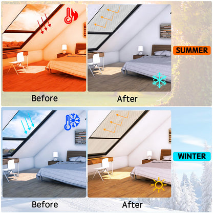 Reflective Foil Insulation, Double Reflective Bubble Insulation Sheet, Aluminum Foil Bubble Shield, Radiant Barrier Roll for RV Windows Weatherproofing (23.6''x 20Ft)