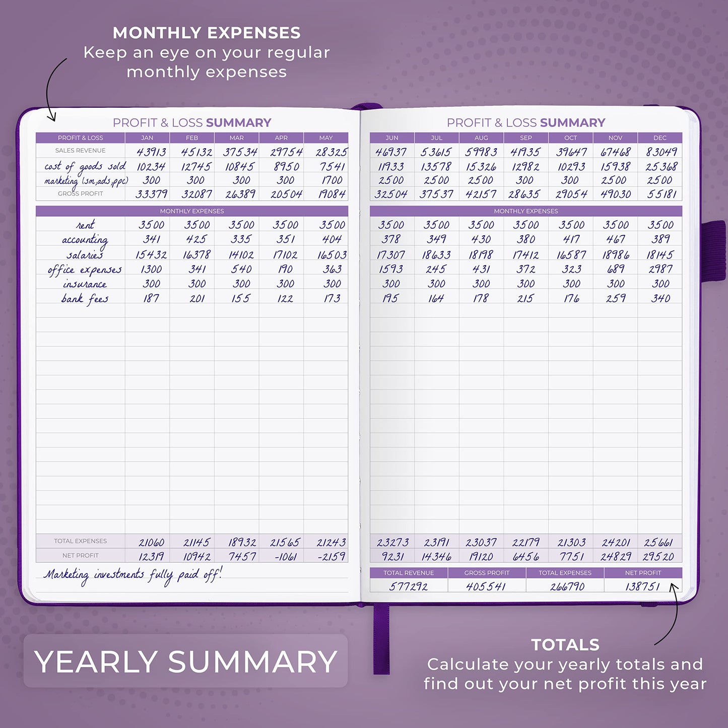 Clever Fox Income & Expense Tracker – Accounting & Bookkeeping Ledger Book for Small Business – Income & Expense Record Notebook with Receipt Pocket – Undated, A5, 5.8″ x 8.3″, Hardcover (Purple)