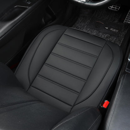 Vankerful Leather Front Car Seat Covers,Bottom Seat Covers for Cars,Driver Car Seat Cushion Cover,Waterproof,Anti-Slip,Full Wrap,for Most Vehicles,Sedan,Truck,SUV (Black, 1 PC, Parallel)