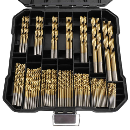 Yaegoo 99 PCS Titanium Twist Drill Bit Set - High Speed Steel for Metal, Steel, Wood, Plastic, Copper, Aluminum Alloy with Storage Case