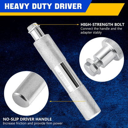 DASBET Axle Bushing Bearing Race & Seal Install Master Tool Set - Aluminum 10pcs Kit With 1 Driver 9 Discs for Bearing Installation
