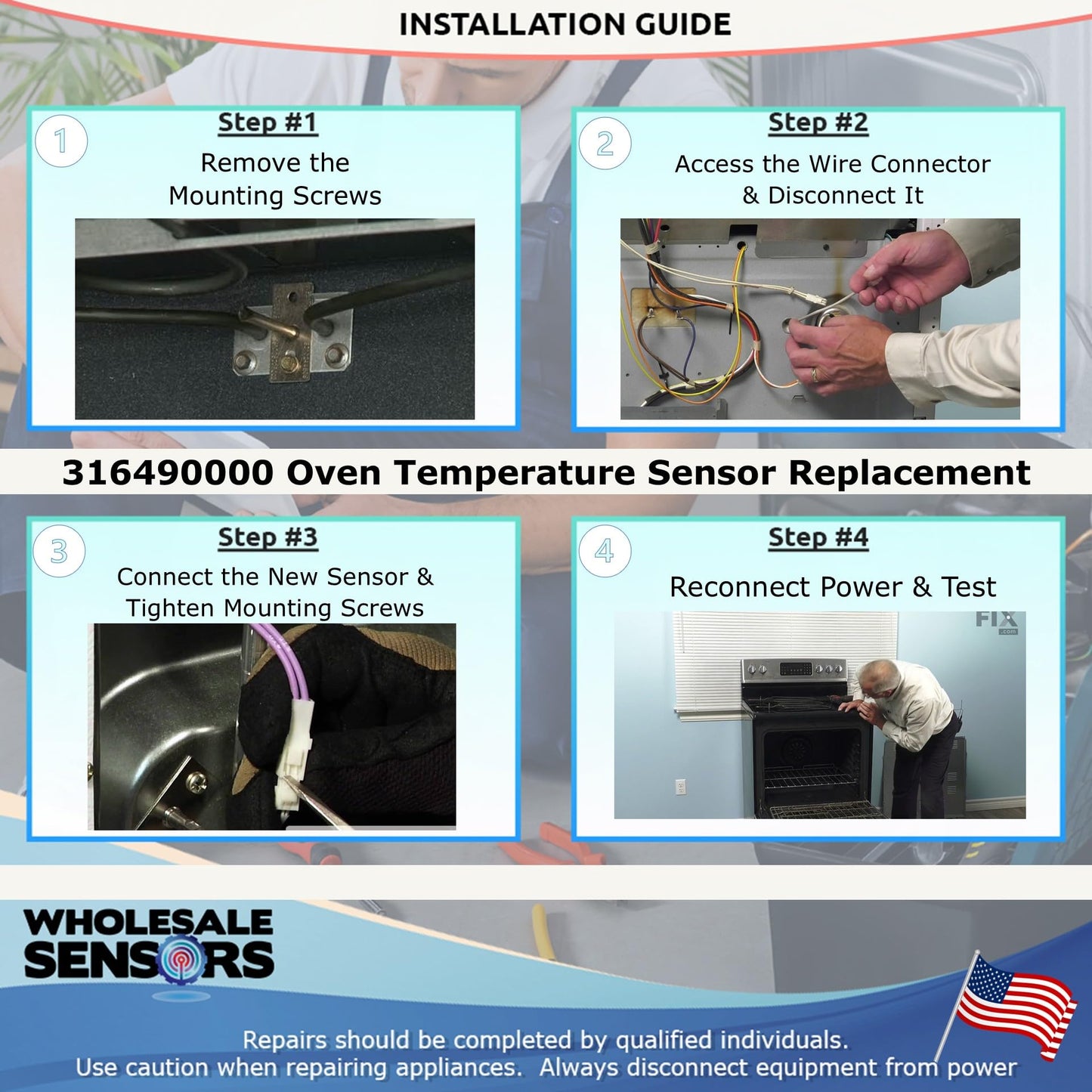 Wholesale Sensors Replacement for Frigidaire 316490000 Oven Probe Temperature Sensor 12 Month Warranty