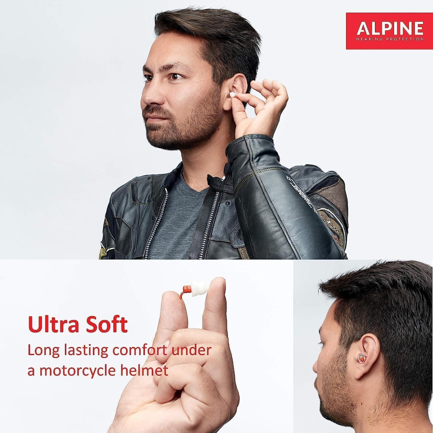Alpine MotoSafe Race - Motorcycle Ear Plugs for Wind Noise Reduction - 20dB - Reusable, Ultra Soft, and Hypoallergenic - 1 Pair