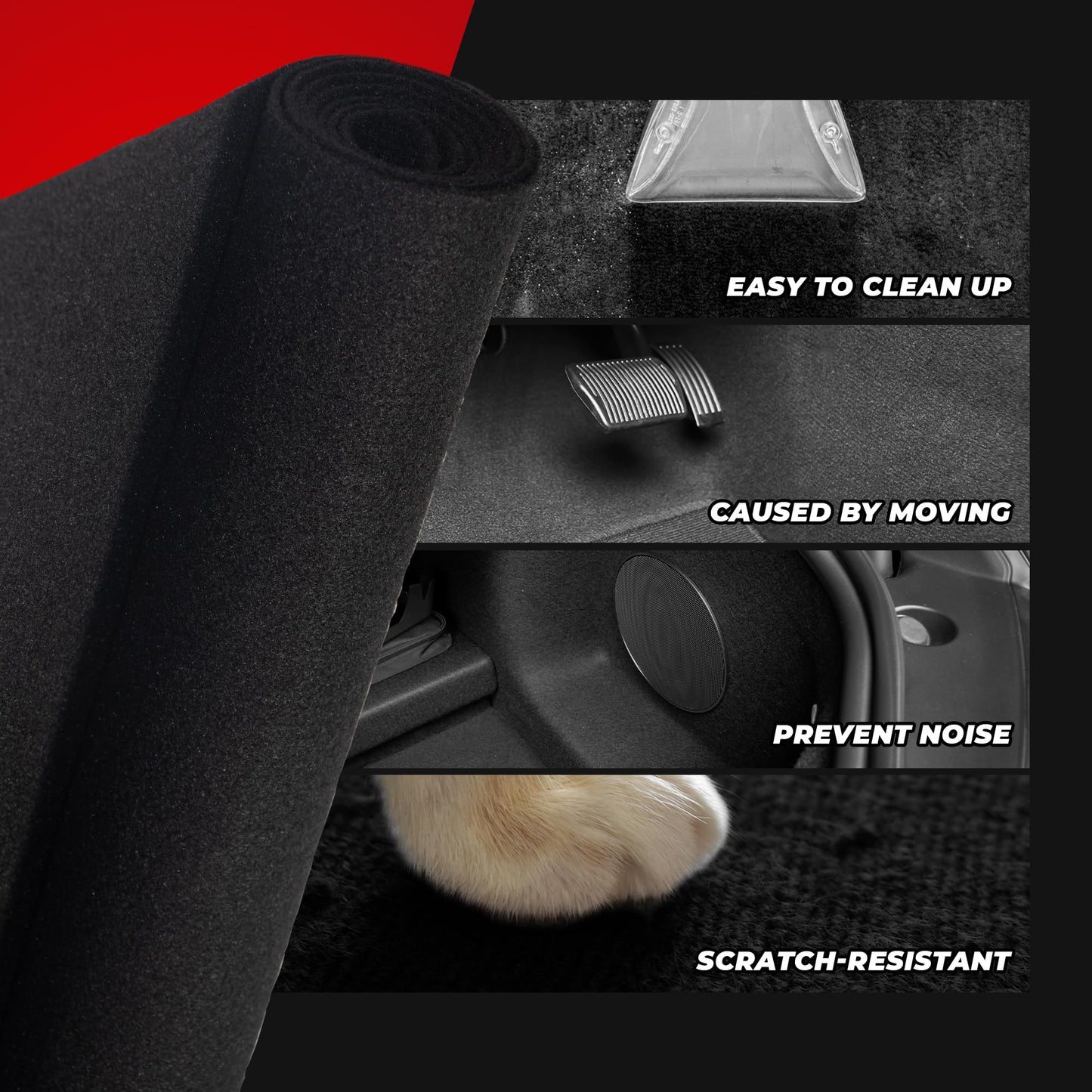 Bbox Black Carpet Non-Woven Febric | Length: 78 inch (6.6 ft.), Width: 40 inch (3.2 ft.) | for Speaker Sub Box Carpet Home, Auto, RV, Boat, Marine, Truck & Car Trunk Liner