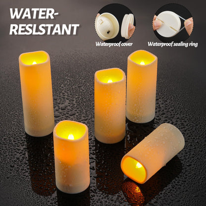 Waterproof Outdoor Candles, flameless LED Battery Candles, 12PCS of high-Temperature Resistant Simulated Candles.