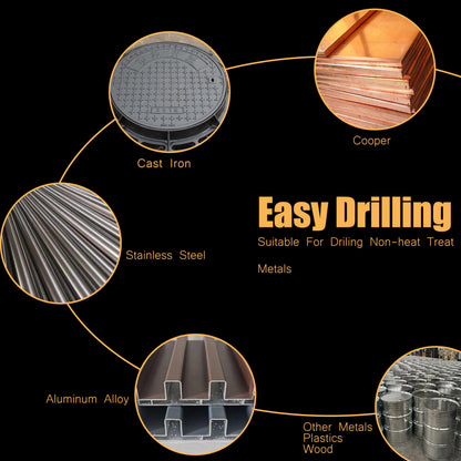 DelitonGude 1/4 inch HSS M35 Cobalt Twist Drill Bits,High Speed Steel,Pack of 10,Suitable for Steels,Cast Iron,Stainless Steels and Other Hard Metals(1/4inch-CAD)
