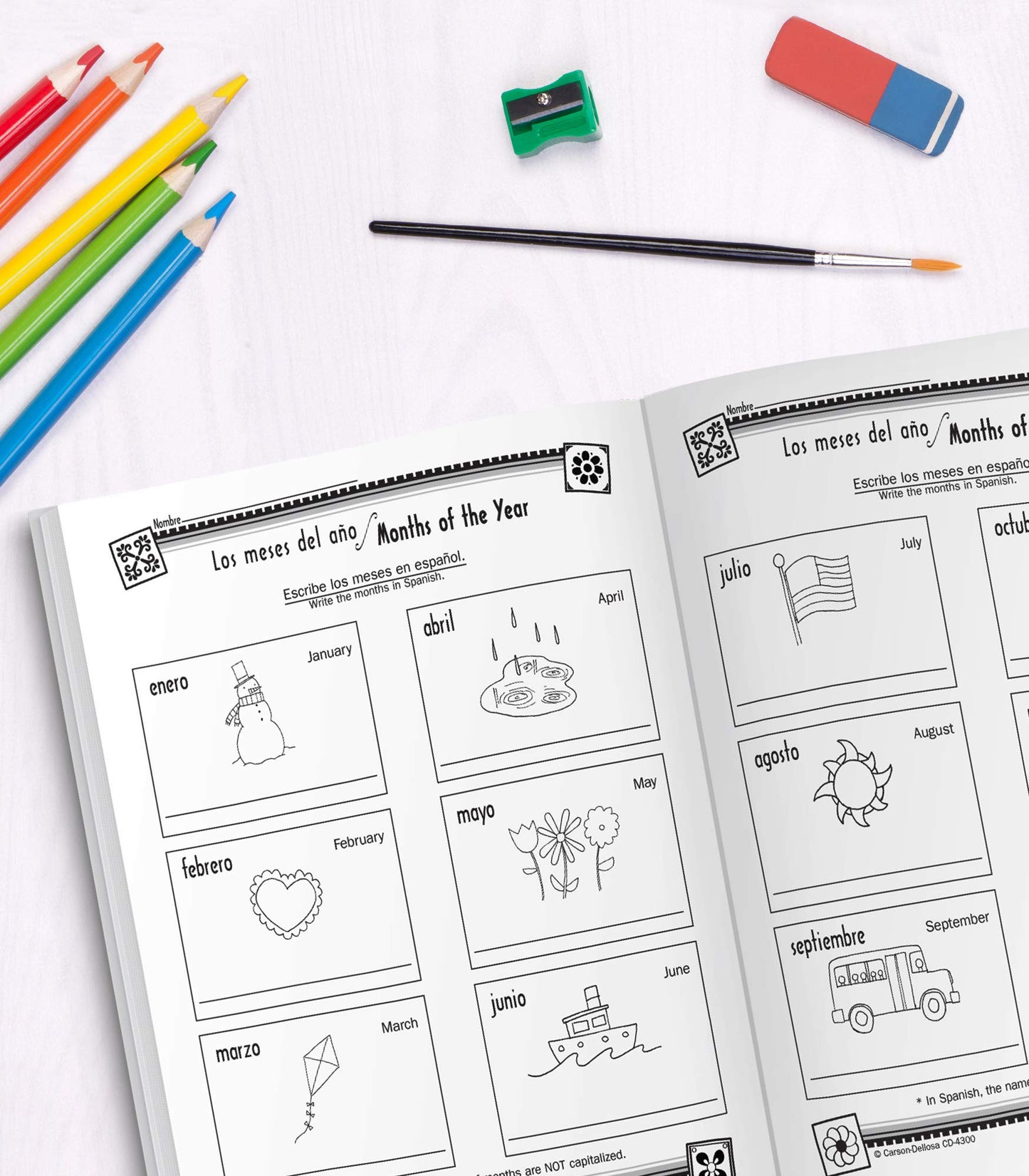 Carson Dellosa Skills for Success Elementary Spanish Workbook, Alphabet, Numbers, Basic Sight Words, Sentence Building Skills, and More, Classroom or Homeschool Curriculum