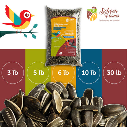 Schoen Farms Striped Sunflower Seeds for Birds, (5 Pound)