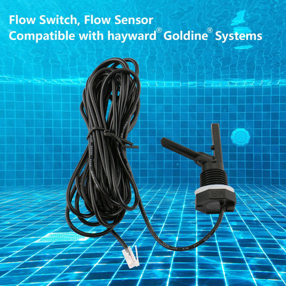 Wengart GLX-FLO-RP Flow Switch Compatible with Hayward Goldline Salt Systems,High-Sensitivity Paddle for Variable Speed Pumps,15ft Winter-Rated Reinforced Cable,Direct Replacement for AquaRite