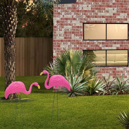 2 Pink Flamingos Yard Decorations - Large 23 inch Ornament Statues - Outdoor Garden Lawn Flamingo Decor by 4E's Novelty