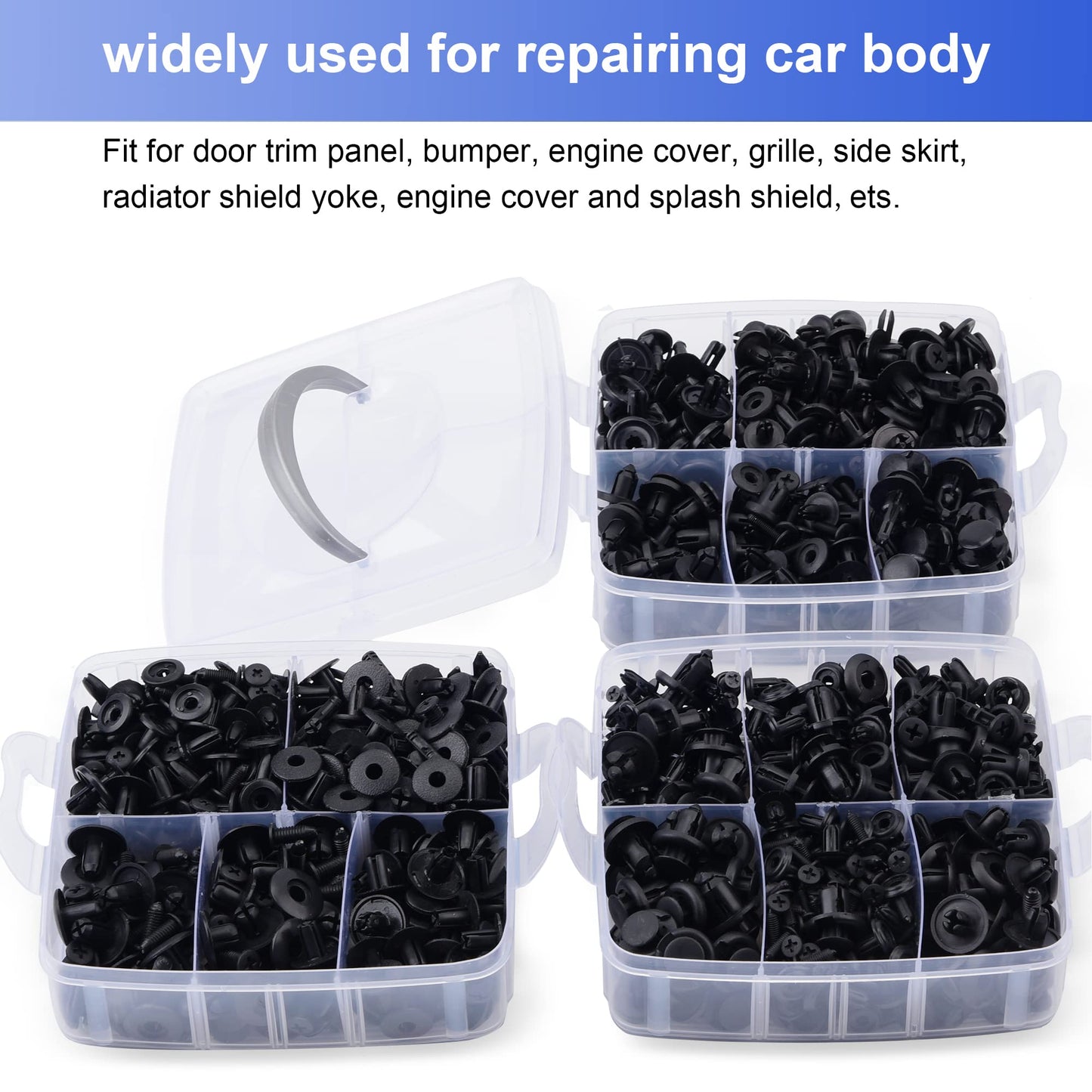 Car Clips 805PCS Nylon Push Pin Rivets - Auto Fastener Remover for Bumper, Fender, Door Trim Panel Retainer - Toyota GM Ford Honda Acura Chrysler