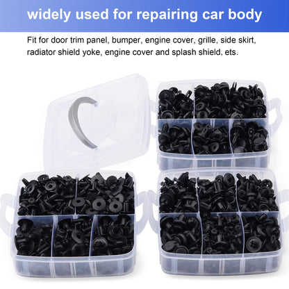 Car Clips 805PCS Nylon Push Pin Rivets - Auto Fastener Remover for Bumper, Fender, Door Trim Panel Retainer - Toyota GM Ford Honda Acura Chrysler