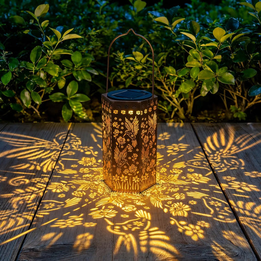 Birthday Gifts for Women Solar Lights Outdoor Garden Decor Metal Hummingbird Hanging Lanterns for Outside Waterproof Mathers Day Gift Upgraded Decorations for Patio Yard Lawn Backyard Christmas