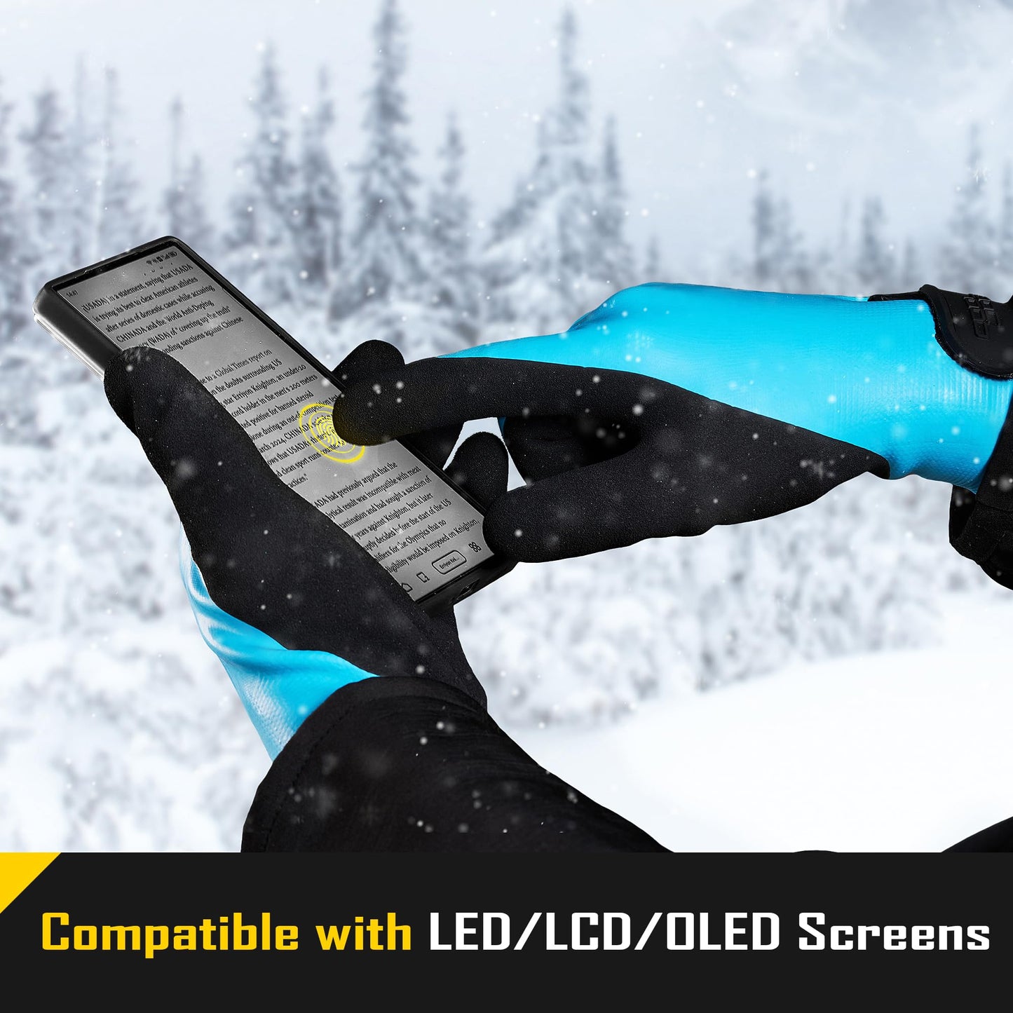 COOLJOB 100% Waterproof Winter Freezer Gloves for Men & Women, Full Rubber Coated, Thermal for Gardening Fishing Construction, Warehouse Cold Refrigeration House, Large