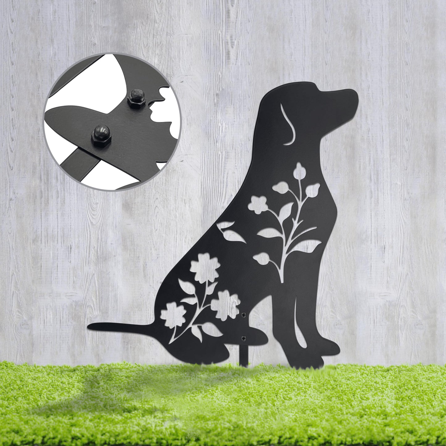Urbraneco Labrador Retriever Garden Stake - Durable Outdoor Dog Statue for Lawn Decor