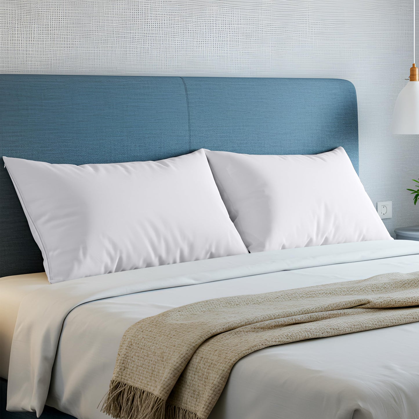 Utopia Bedding Set of 4 Waterproof Pillow Protectors with Zipper King Size (White), Ultra Soft Pillow Covers, Bed Bug and Dust Mite Proof Pillow Encasements, Moisture Wicking Pillow Cases