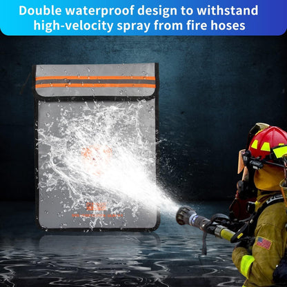 Upgraded Fireproof Document Bag (2200℉), Fireproof Money Bag for Cash with Zipper (aluminum Foil Lining), Waterproof Money Pouch for Valuables
