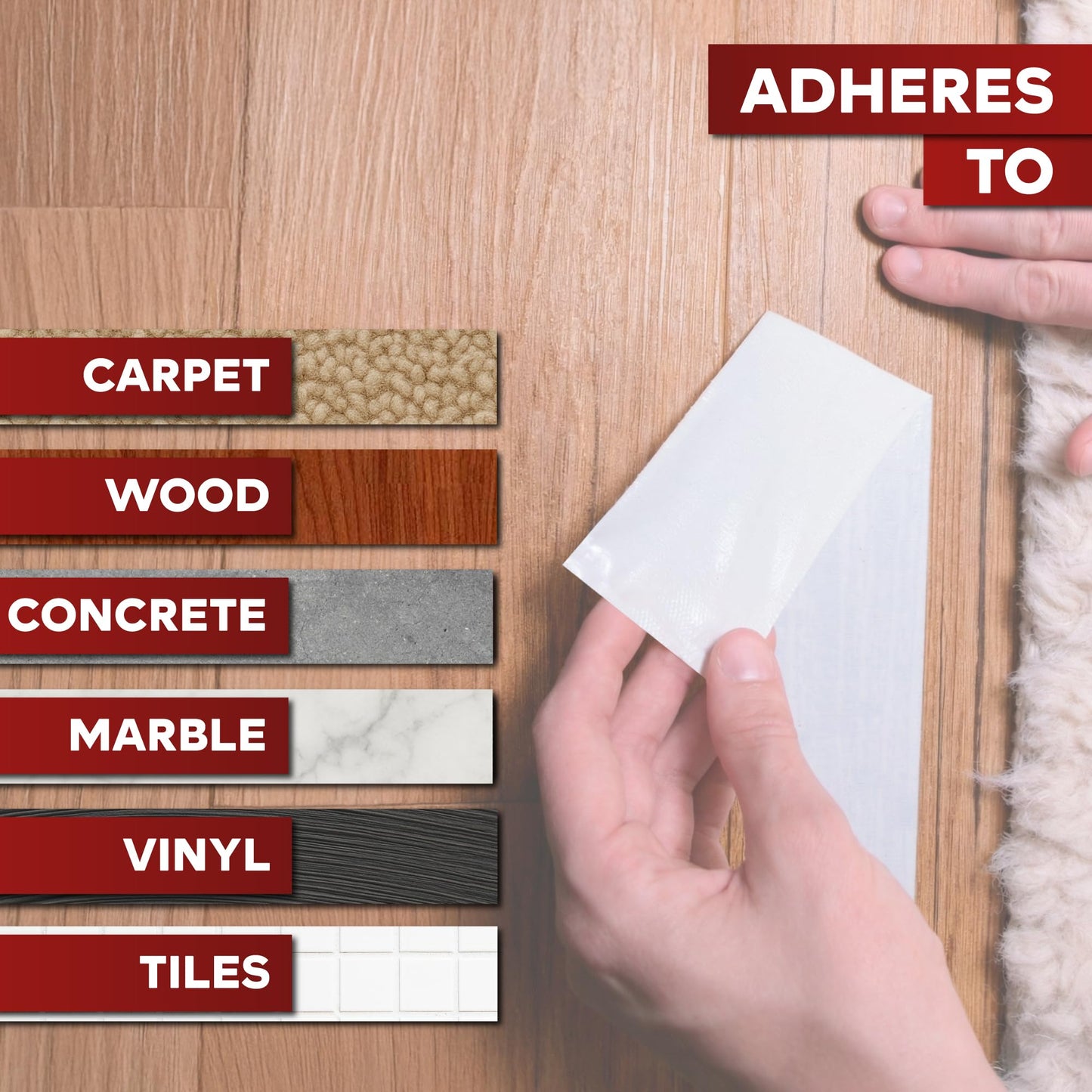 XFasten Double Sided Carpet Tape for Area Rugs 2 Inch x 30 Yards, Residue-Free Carpet Tiles Tape, Removable Heavy-Duty Rug Pad Gripper for Hardwood, Vinyl Flooring Underlayments, Laminate- Wood-Safe